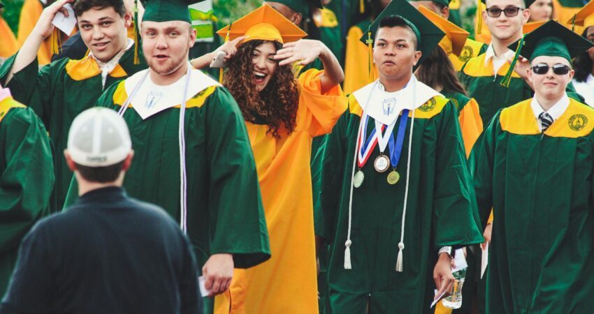 students wearing academic dress