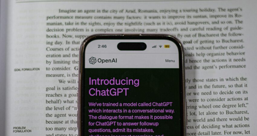 chatgpt webpage open on iphone