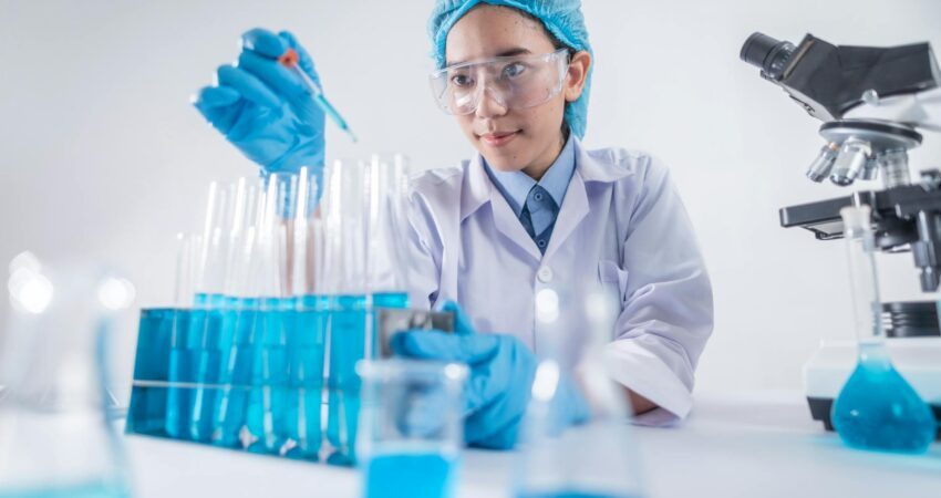 photo of female scientist working on laboratory