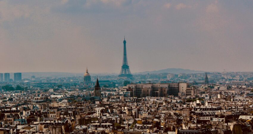 aerial view of eiffel tower