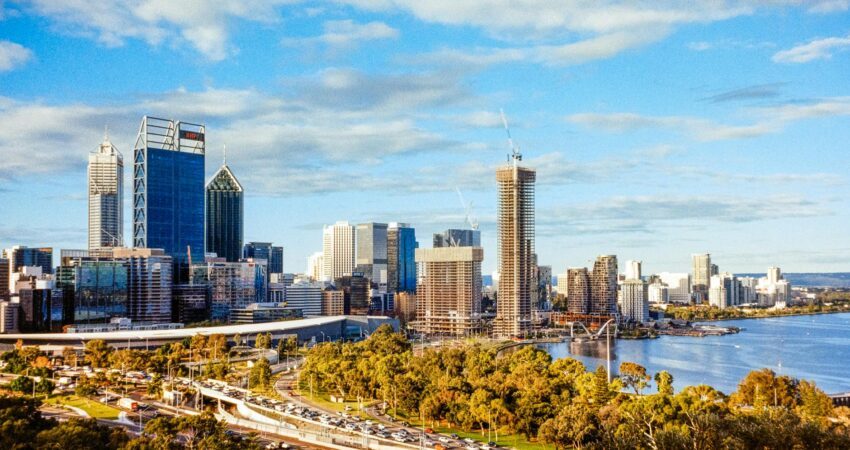 highway leading to downtown of perth western australia