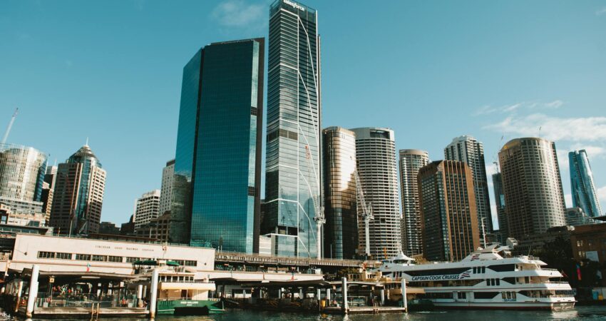 modern skyscrapers on the shore in sydney australia