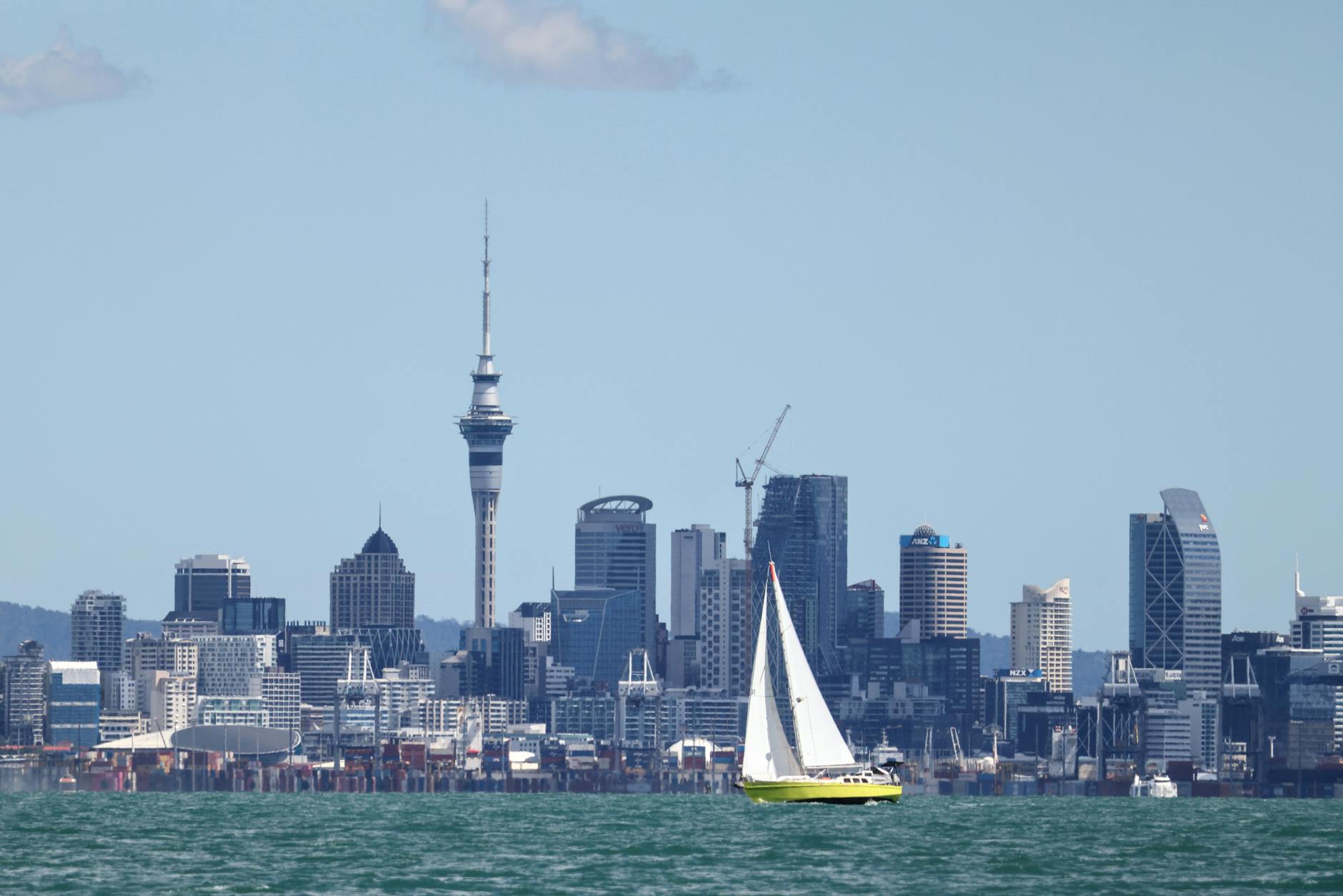 yellow sailboat in auckland