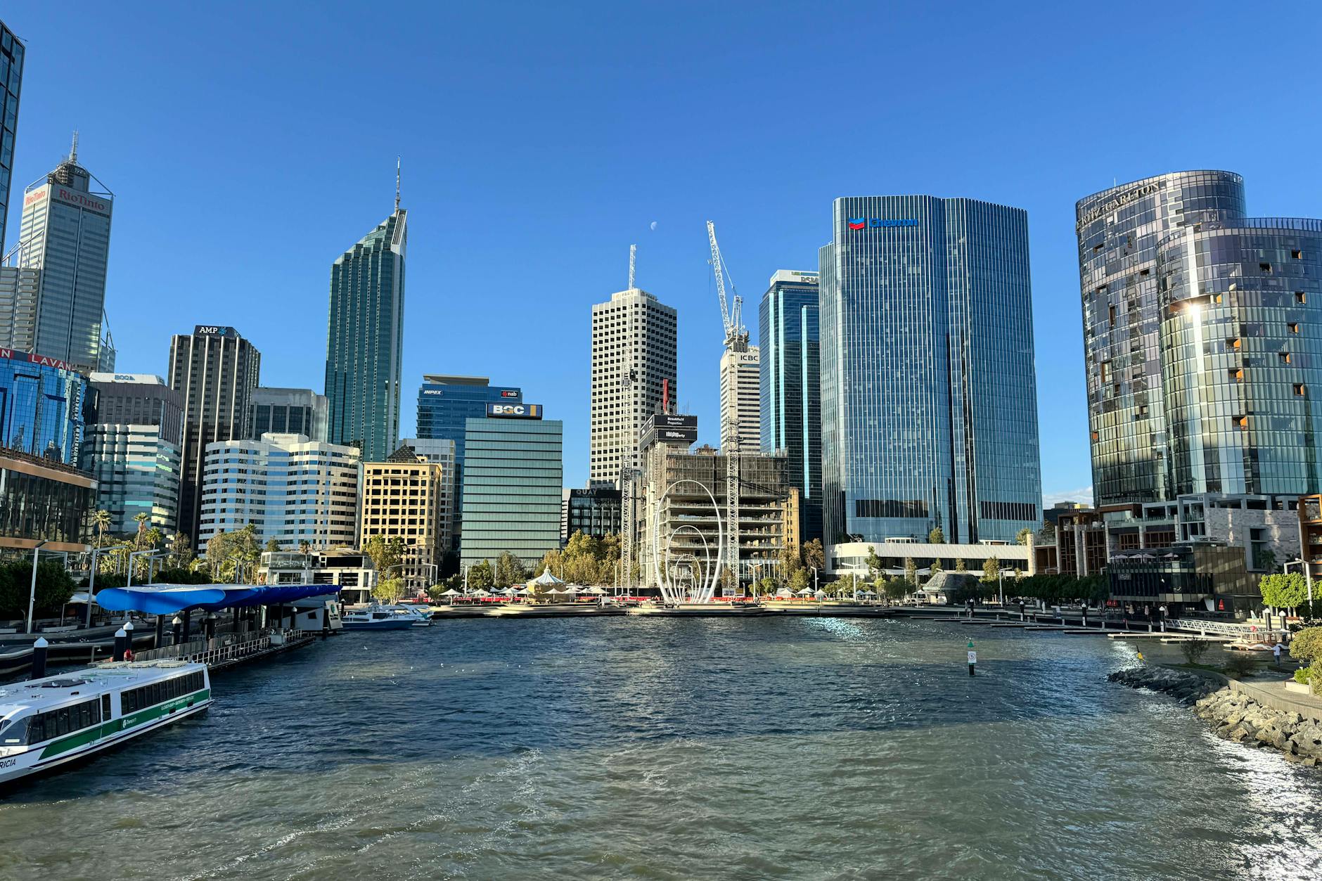 skyscrapers of elizabeth quay in perth australia