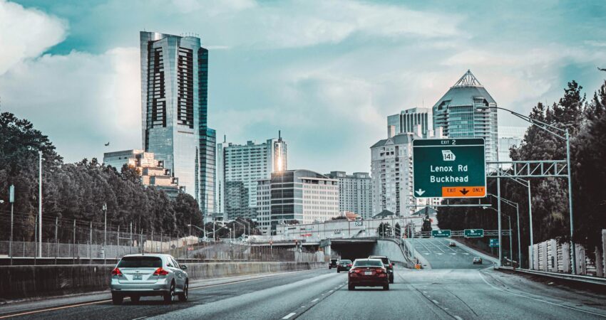 cars on a highway in atlanta