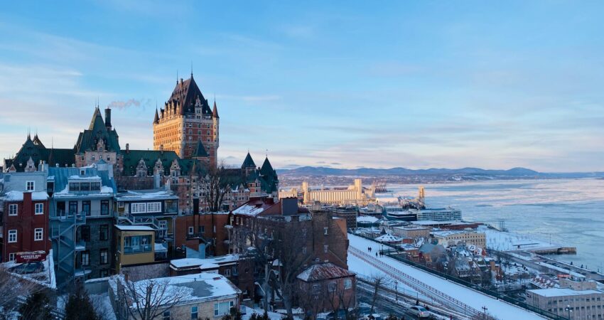 quebec city skyline in winter