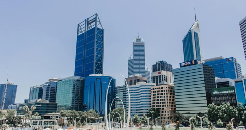 city of perth under a blue sky