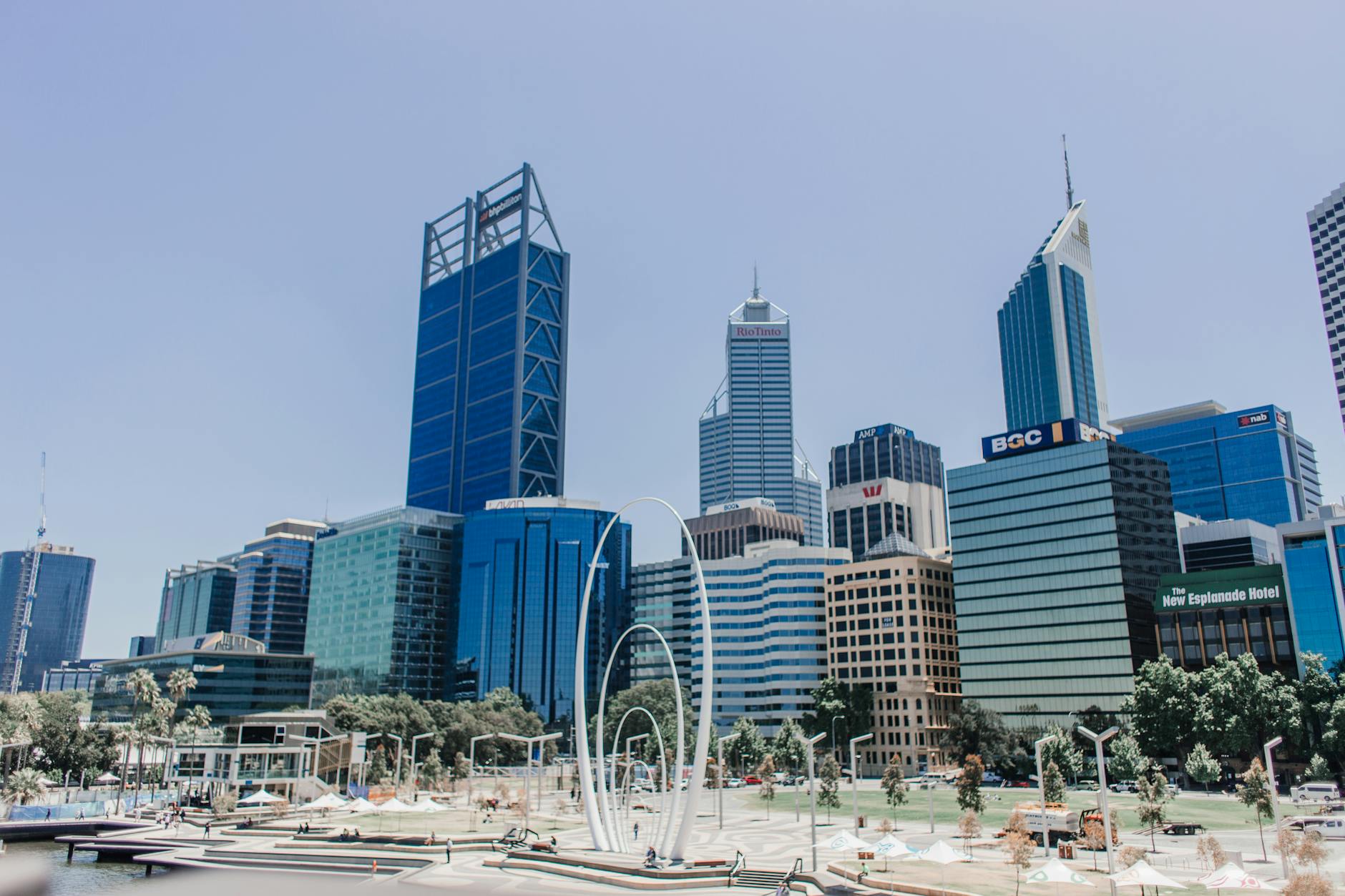 city of perth under a blue sky