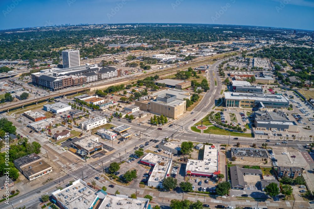 Aerial View of Richardson, Texas in the DFW Metro during Summer