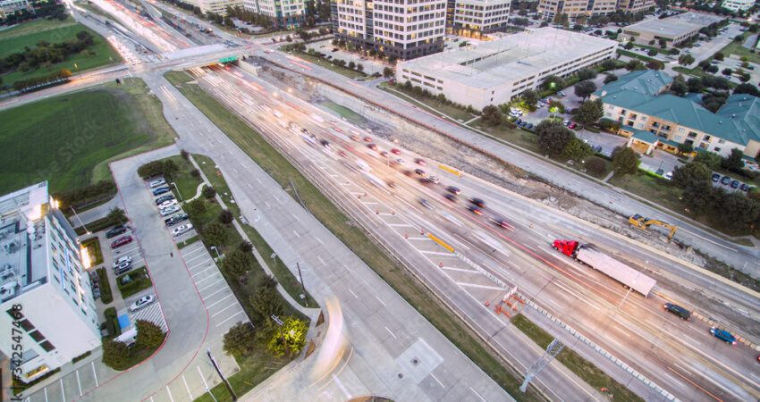 Plano Texas Aerial Photo Evening TX Rush Hour